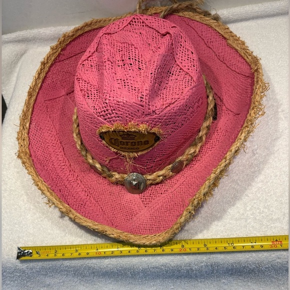 Coastal Cowgirl Corona Pink Western Straw Hat by TONPSOM | Size M - Picture 8 of 12